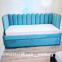 Детская кровать раскладная из вельвета - masterskay-mebely.ru - Екатеринбург