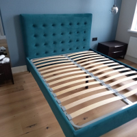 Кровать с утяжками на изголовье - masterskay-mebely.ru - Екатеринбург