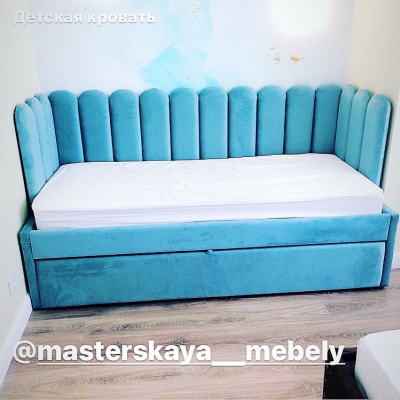 Детская кровать раскладная из вельвета - masterskay-mebely.ru - Екатеринбург